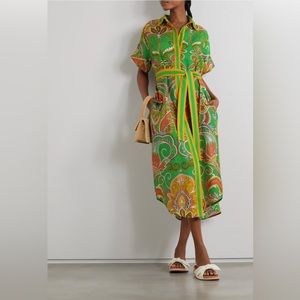Alemais Marion paisley print linen shirt dress new with tags NWT! US 4 / UK 8